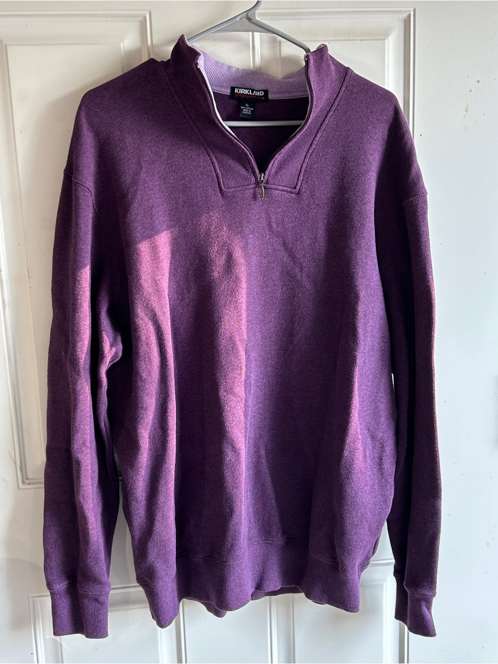 Kirkland Signature Men's Purple Half-Zip Pullover Sweater